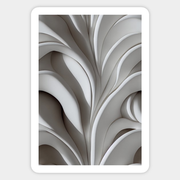 White Marble Stone Pattern #11 Sticker by Endless-Designs